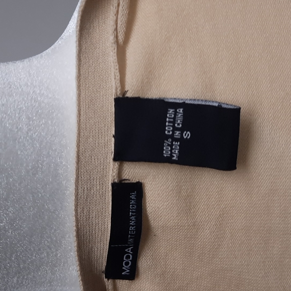 Moda International Beige V-Neck Cardigan with Bronze Sequins, Size S - Picture 6 of 6